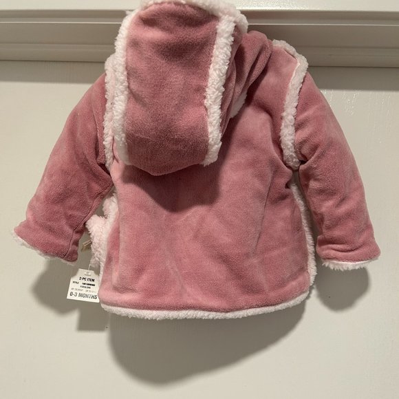 FIRST IMPRESSIONS GIRLS' FOXGLOVE  2 PC COAT AND GLOVES 0-3 MONTHS - Picture 2 of 12